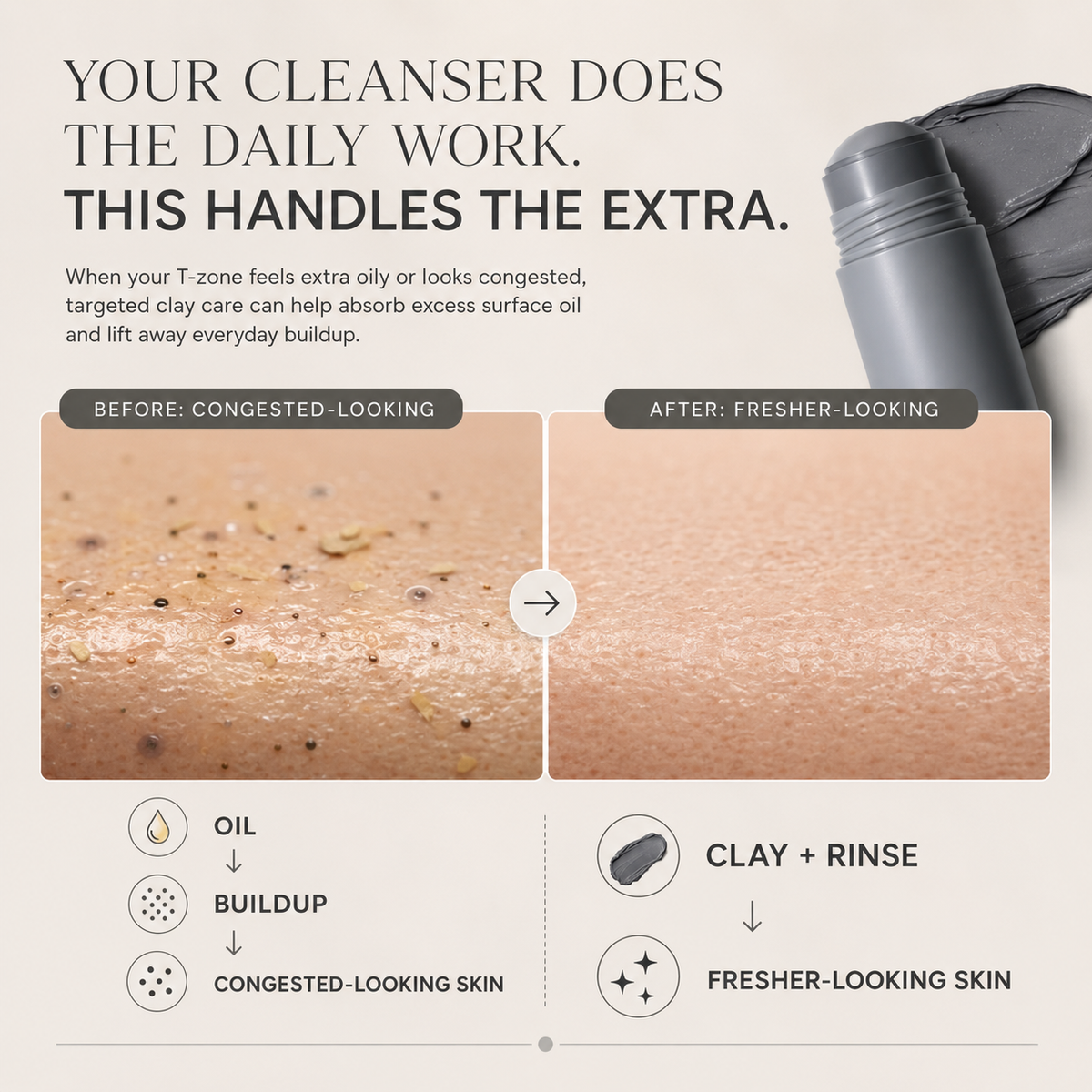 Pore Purifying Clay Stick – 10-Minute Care for Blackheads, Oil & Congested-Looking Pores