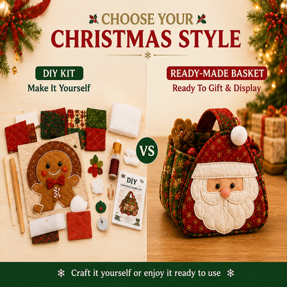 ⭐🎉🎄 Christmas Character Quilted Carry Basket | 🎁 A Reusable Christmas Keepsake - DIY Sewing Kit – Create Your Own