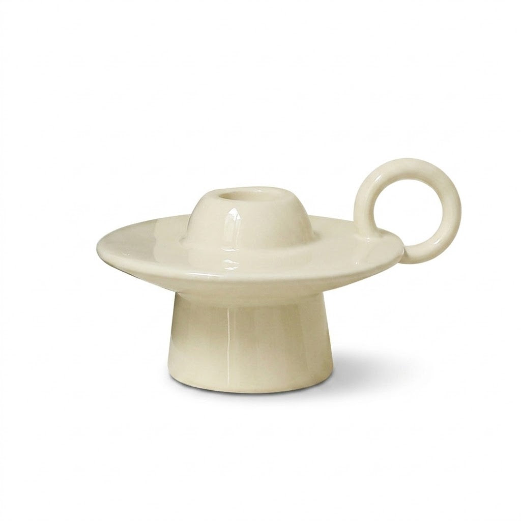 Mid-Century UFO Ceramic Candlestick