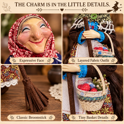 Handmade Kitchen Witch Doll – Whimsical Good Luck Hanging Decor