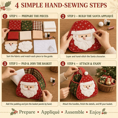 ⭐🎉🎄 Christmas Character Quilted Carry Basket | 🎁 A Reusable Christmas Keepsake - DIY Sewing Kit – Create Your Own