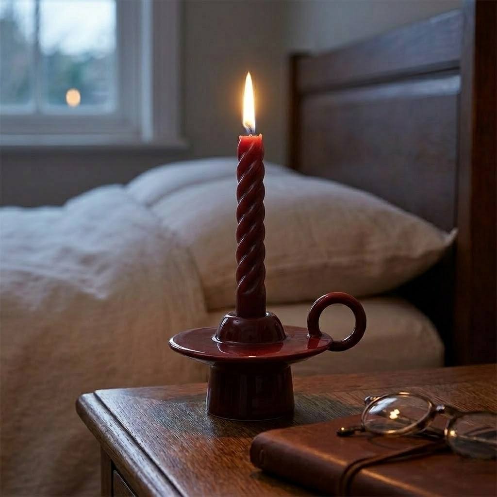 Mid-Century UFO Ceramic Candlestick