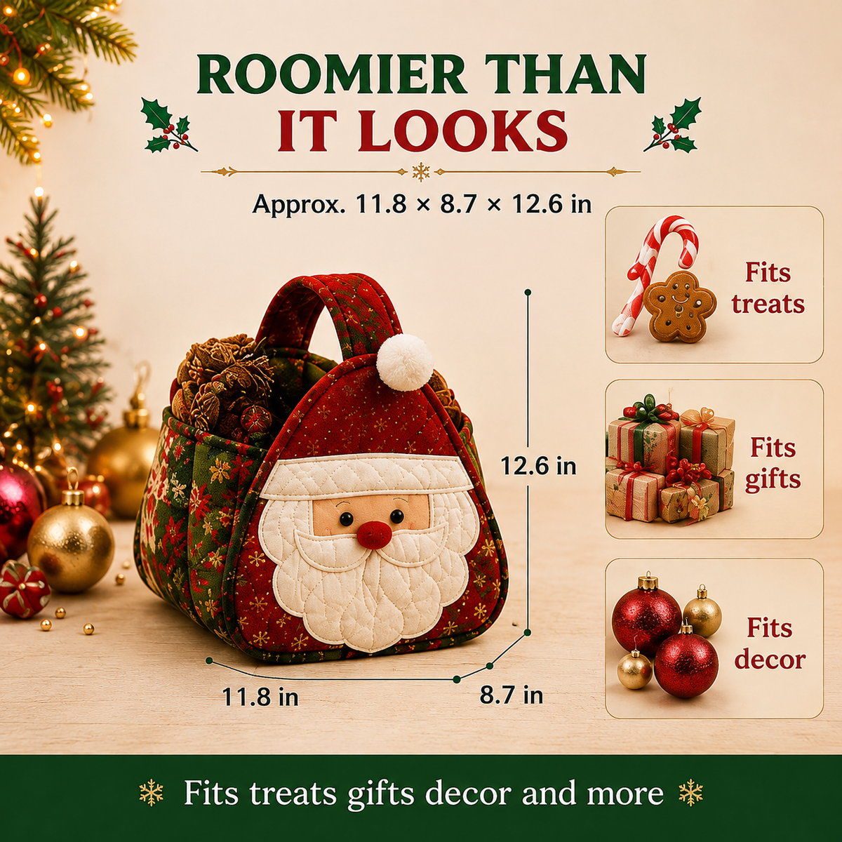 ⭐🎉🎄 Christmas Character Quilted Carry Basket | 🎁 A Reusable Christmas Keepsake - DIY Sewing Kit – Create Your Own