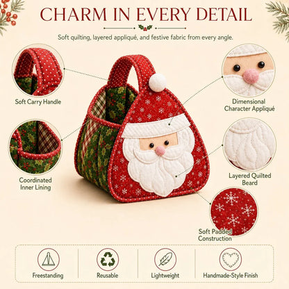 ⭐🎉🎄 Christmas Character Quilted Carry Basket | 🎁 A Reusable Christmas Keepsake - DIY Sewing Kit – Create Your Own