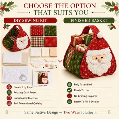 ⭐🎉🎄 Christmas Character Quilted Carry Basket | 🎁 A Reusable Christmas Keepsake - DIY Sewing Kit – Create Your Own