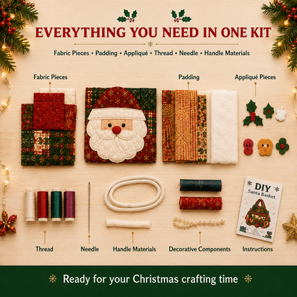 ⭐🎉🎄 Christmas Character Quilted Carry Basket | 🎁 A Reusable Christmas Keepsake - DIY Sewing Kit – Create Your Own
