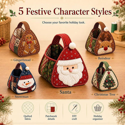 ⭐🎉🎄 Christmas Character Quilted Carry Basket | 🎁 A Reusable Christmas Keepsake - DIY Sewing Kit – Create Your Own
