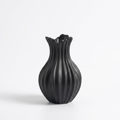 Matte Black Fan Vase