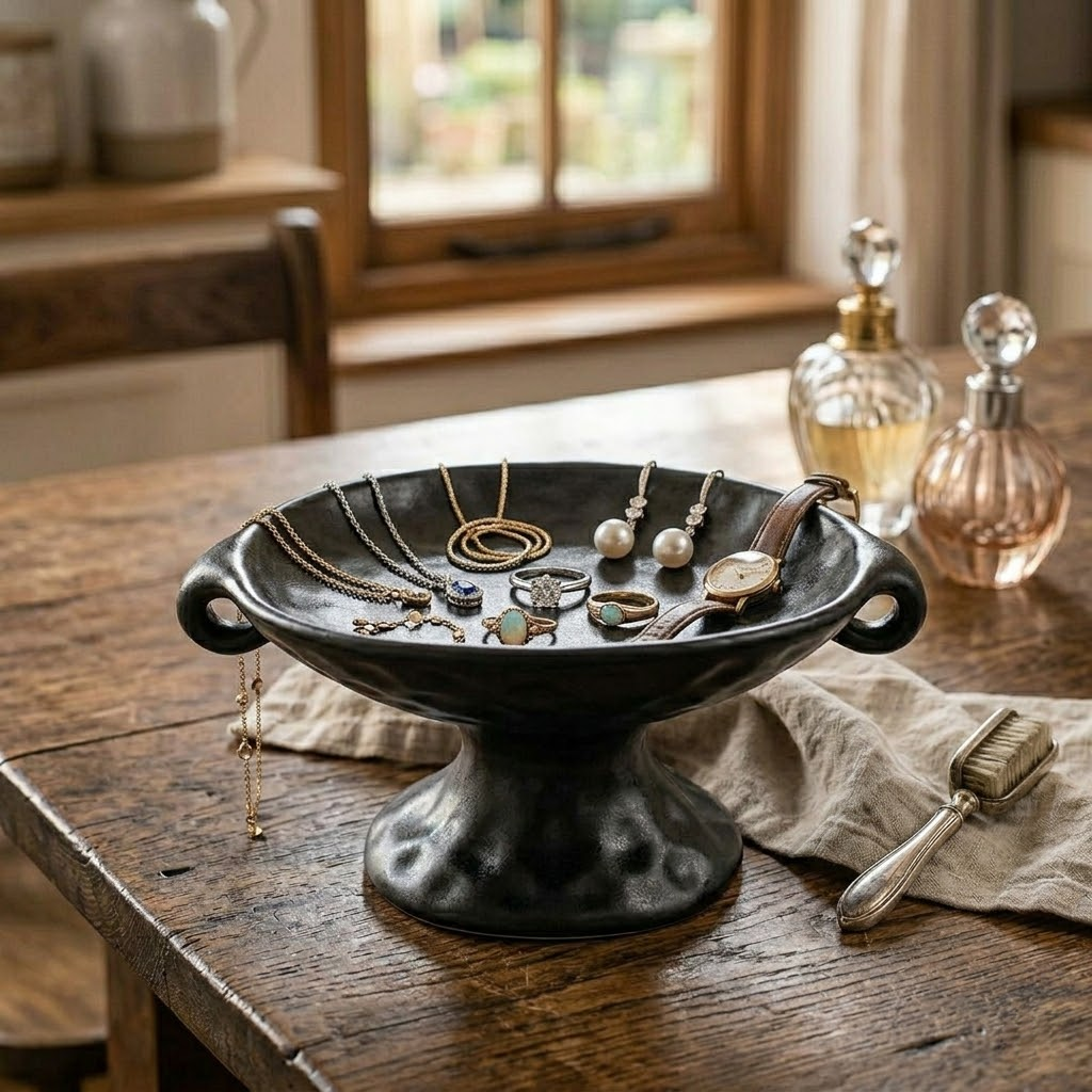 Luxury Dual-Handle Ceramic Tray