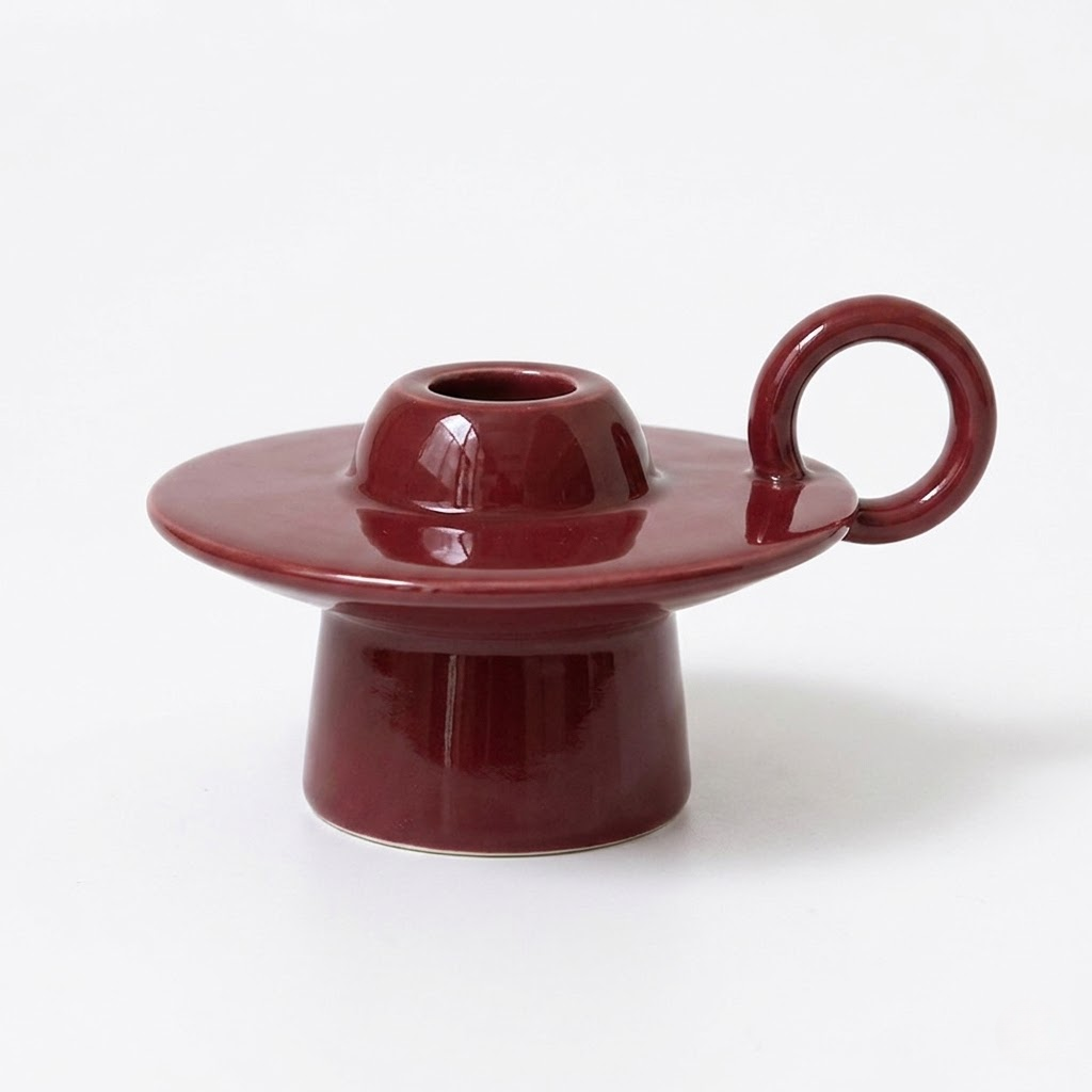 Mid-Century UFO Ceramic Candlestick