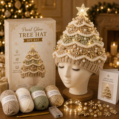 ⏳ Last Day 50% OFF – 🎄Beginner-Friendly Light-Up Christmas Tree Crochet Hat DIY Kit | Complete Kit with Coordinated Yarn, LED Lights & Step-by-Step Guide Included 💕