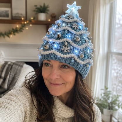 ⏳ Last Day 50% OFF – 🎄Beginner-Friendly Light-Up Christmas Tree Crochet Hat DIY Kit | Complete Kit with Coordinated Yarn, LED Lights & Step-by-Step Guide Included 💕