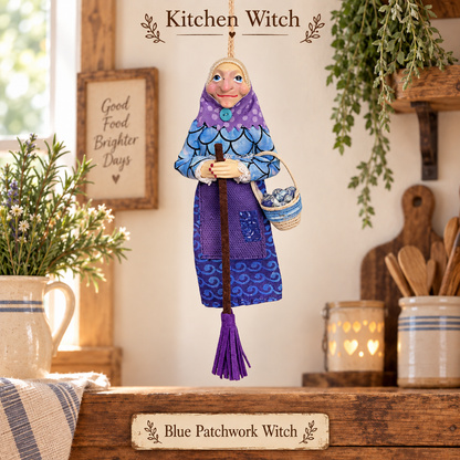 Handmade Kitchen Witch Doll – Whimsical Good Luck Hanging Decor