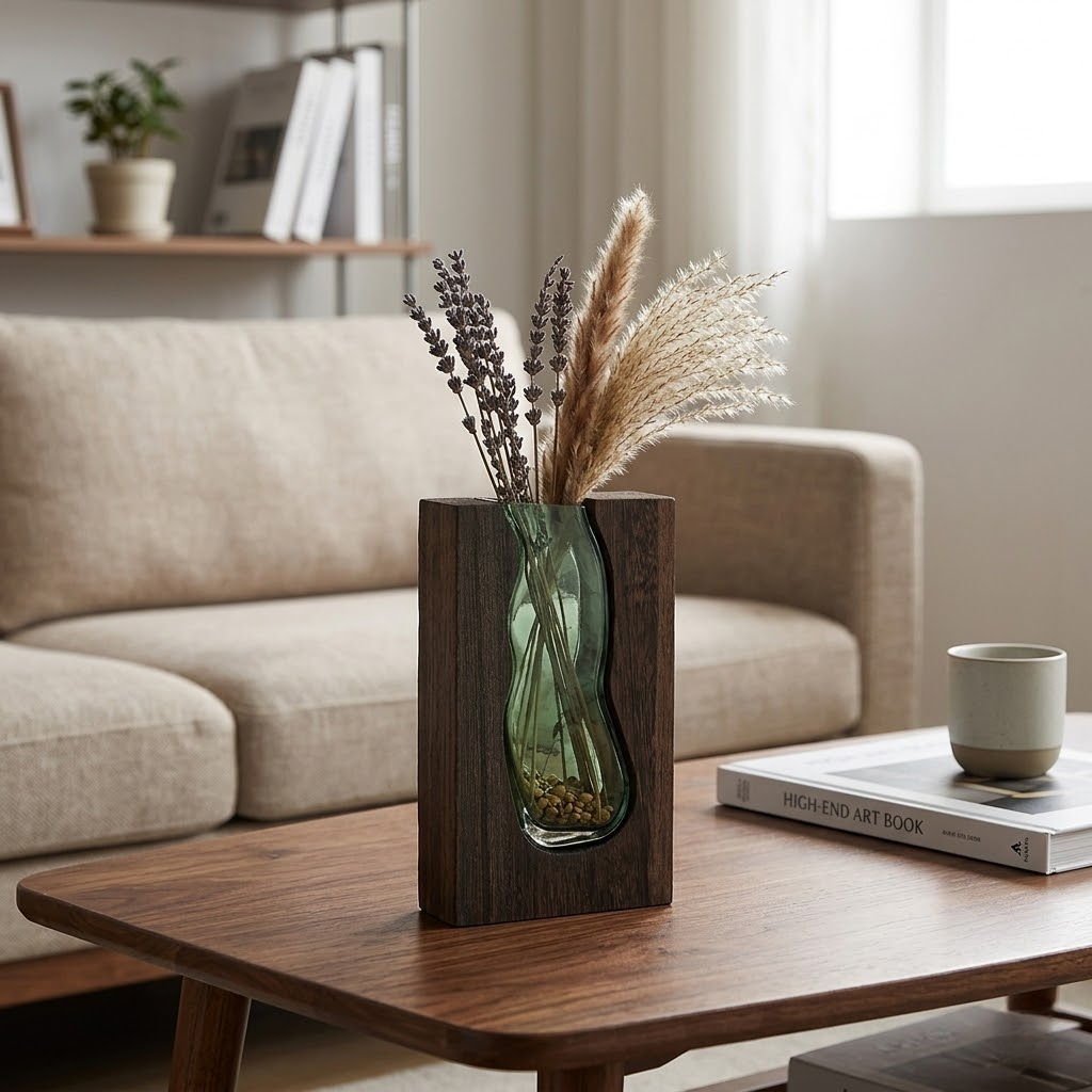 Nordic Cabin Glass Bud Vase