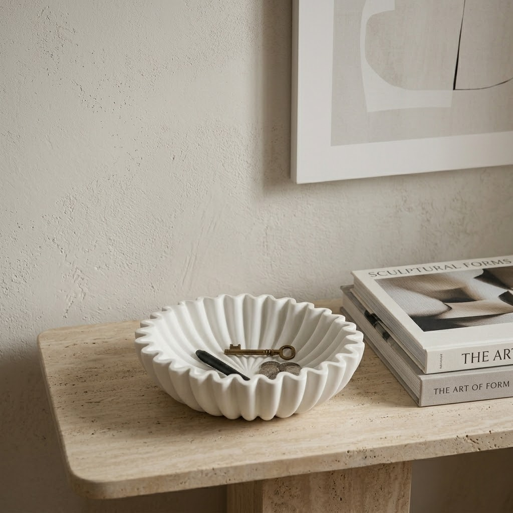 Modern Lotus Leaf Grooved Decorative Bowl