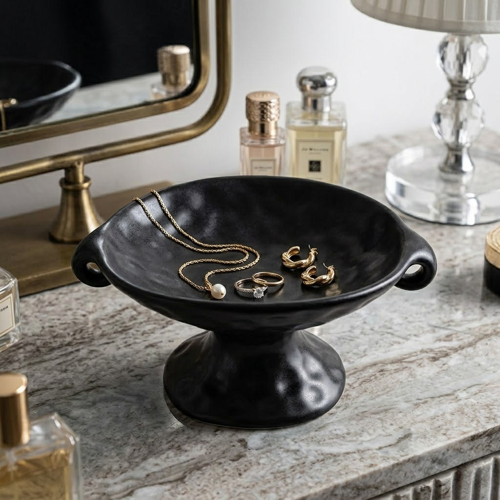 Luxury Dual-Handle Ceramic Tray