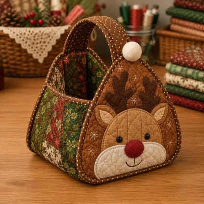 ⭐🎉🎄 Christmas Character Quilted Carry Basket | 🎁 A Reusable Christmas Keepsake - DIY Sewing Kit – Create Your Own