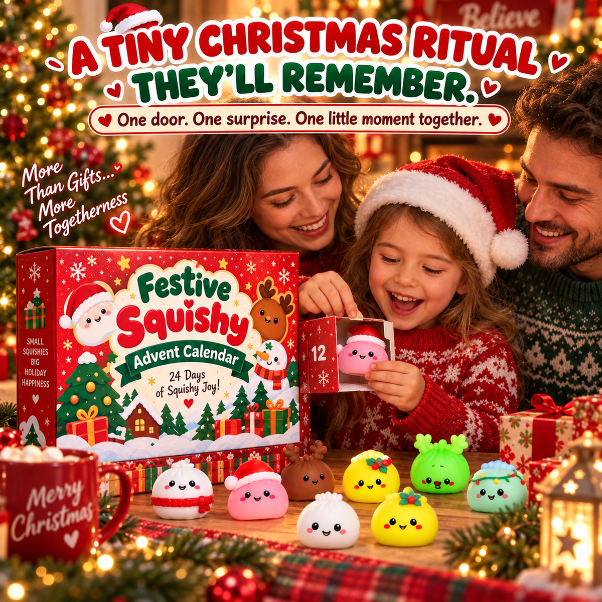 Whats inside one advent calendar 24 squishy surprises 12 festive designs times two
