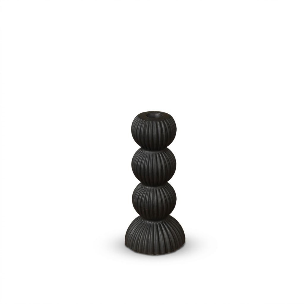 Minimalist Ribbed Geometric Candlestick Set