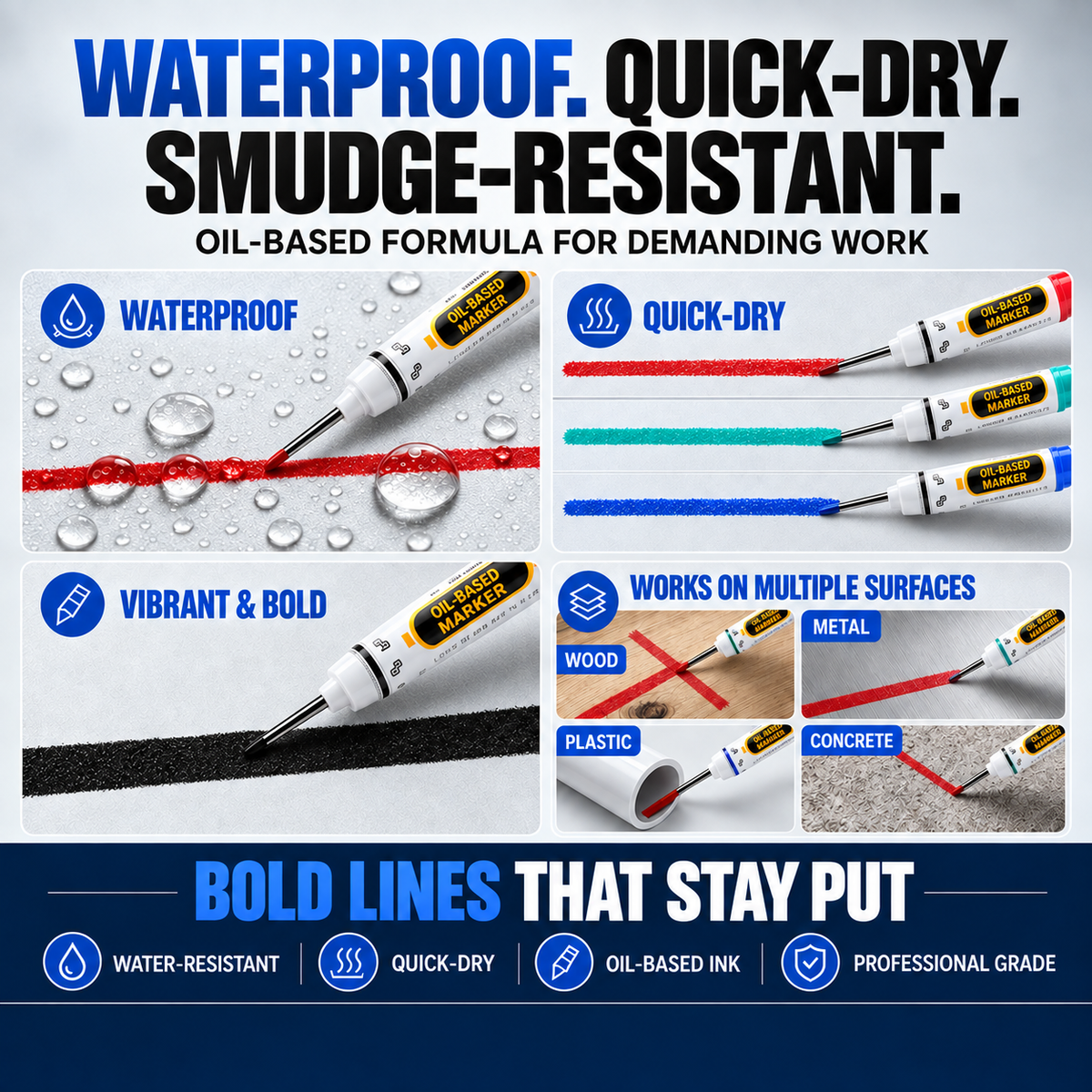 Precision Tip Quick-Dry Oil-Based Marker Pen